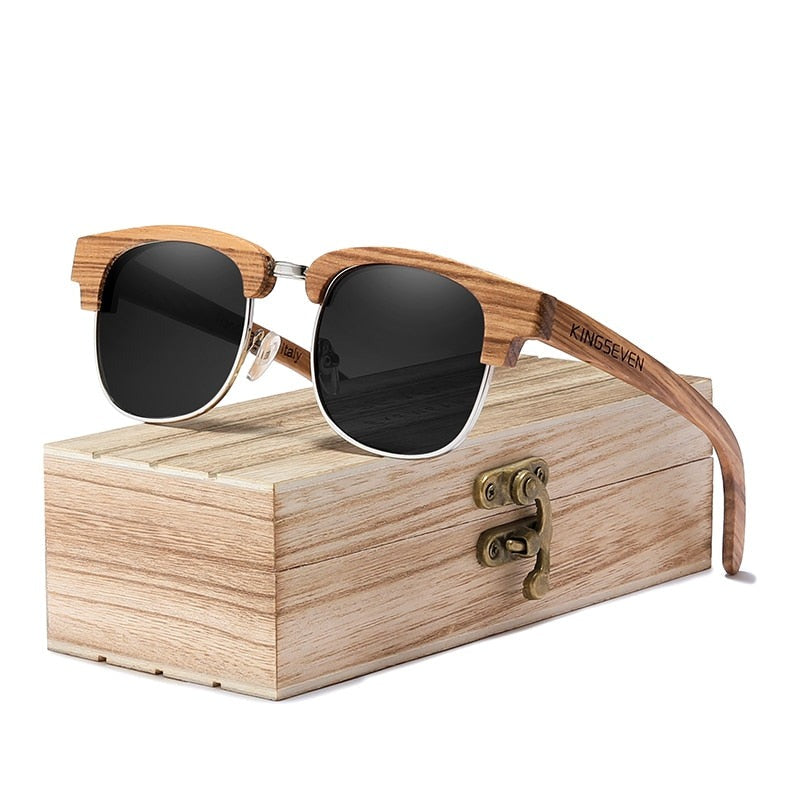 New Retro Wooden Natural Male Polarized UV Protection Sunglasses