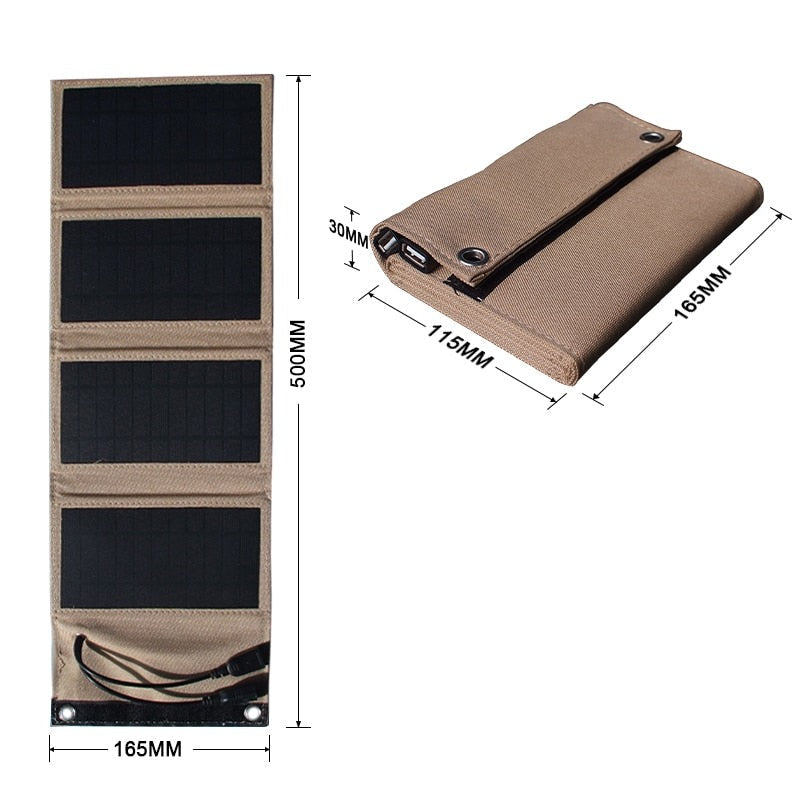 Solar panel 5V 2USB Portable Foldable Waterproof For cell phone power bank