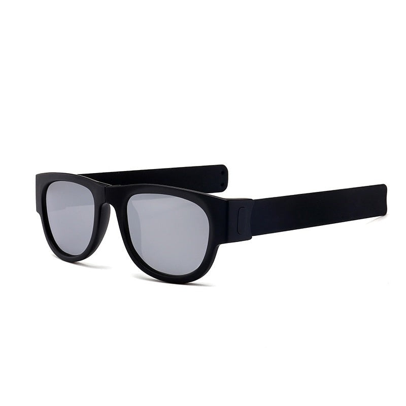 Mirror Men Polarized Folding Sunglasses Slap Sport Foldable Wristband Shades