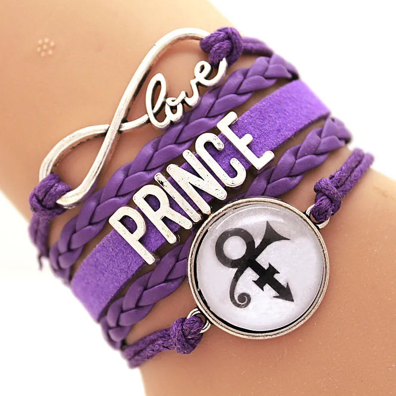 Infinity Bracelet Love Prince Music Charm Bracelet Purple Rain Bracelet