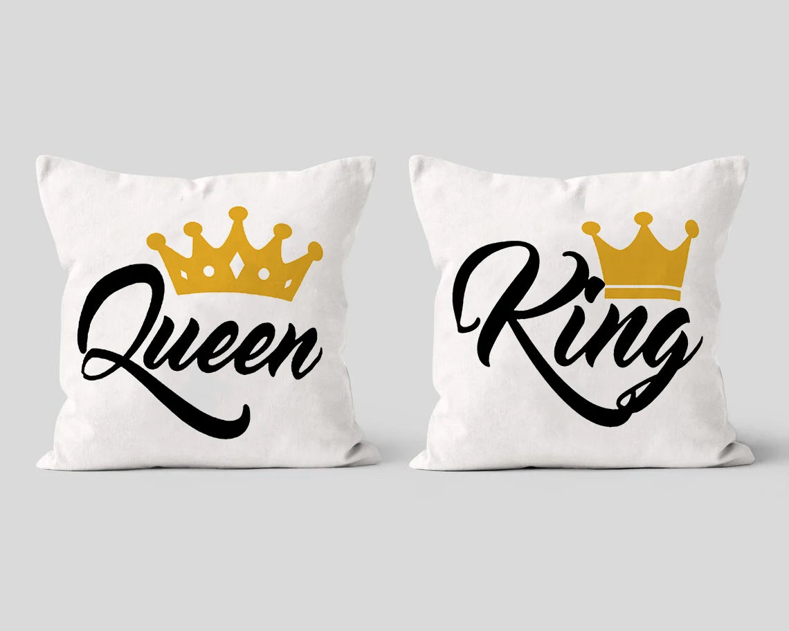 king &Queen pillow Personalized  Decorative  couple love pillowcase For Sofa