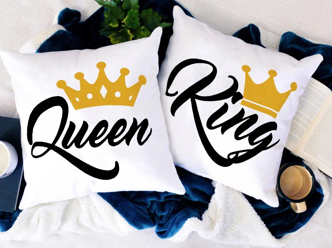 king &Queen pillow Personalized  Decorative  couple love pillowcase For Sofa