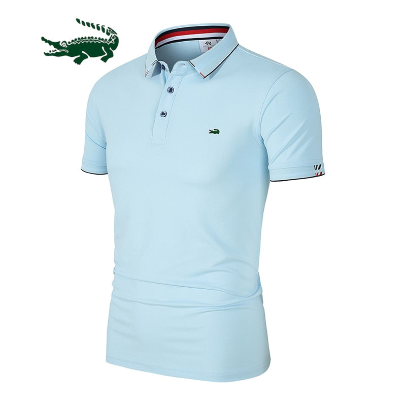 New Brand Male Polo Shirt Fast Dry Solid Color Shirts Lapel  T- shirts