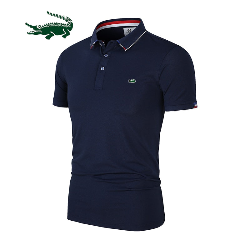 New Brand Male Polo Shirt Fast Dry Solid Color Shirts Lapel  T- shirts