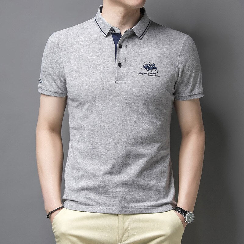 Breathable High quality  cotton embroidered polo shirt short sleeve T-shirt