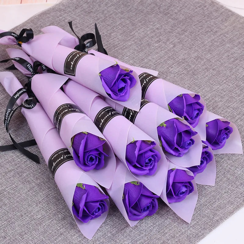10pcs Soap Rose Artificial Flower Girl Friend Valentines Day Gift