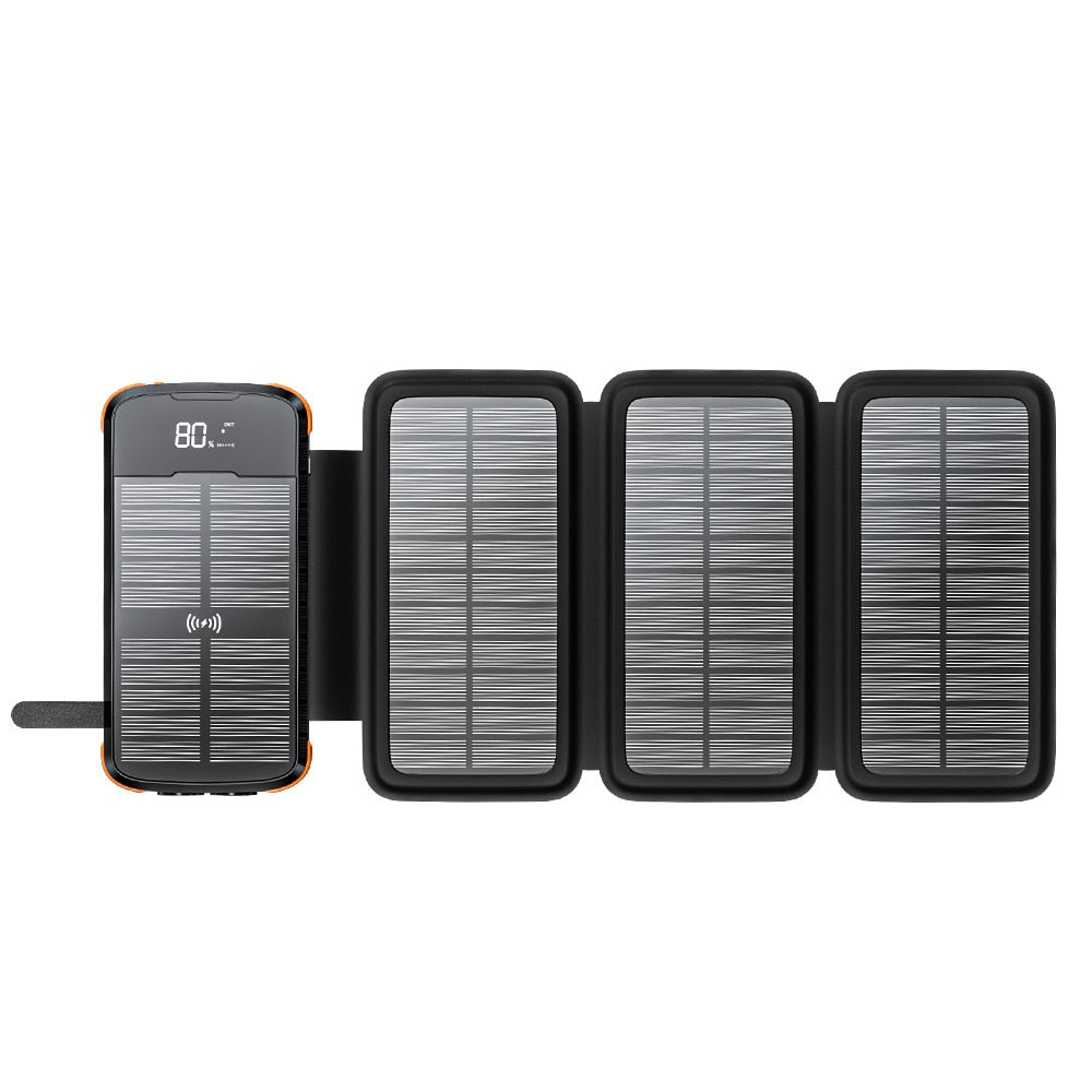 Foldable Solar Power Bank Fast Qi Wireless Charger