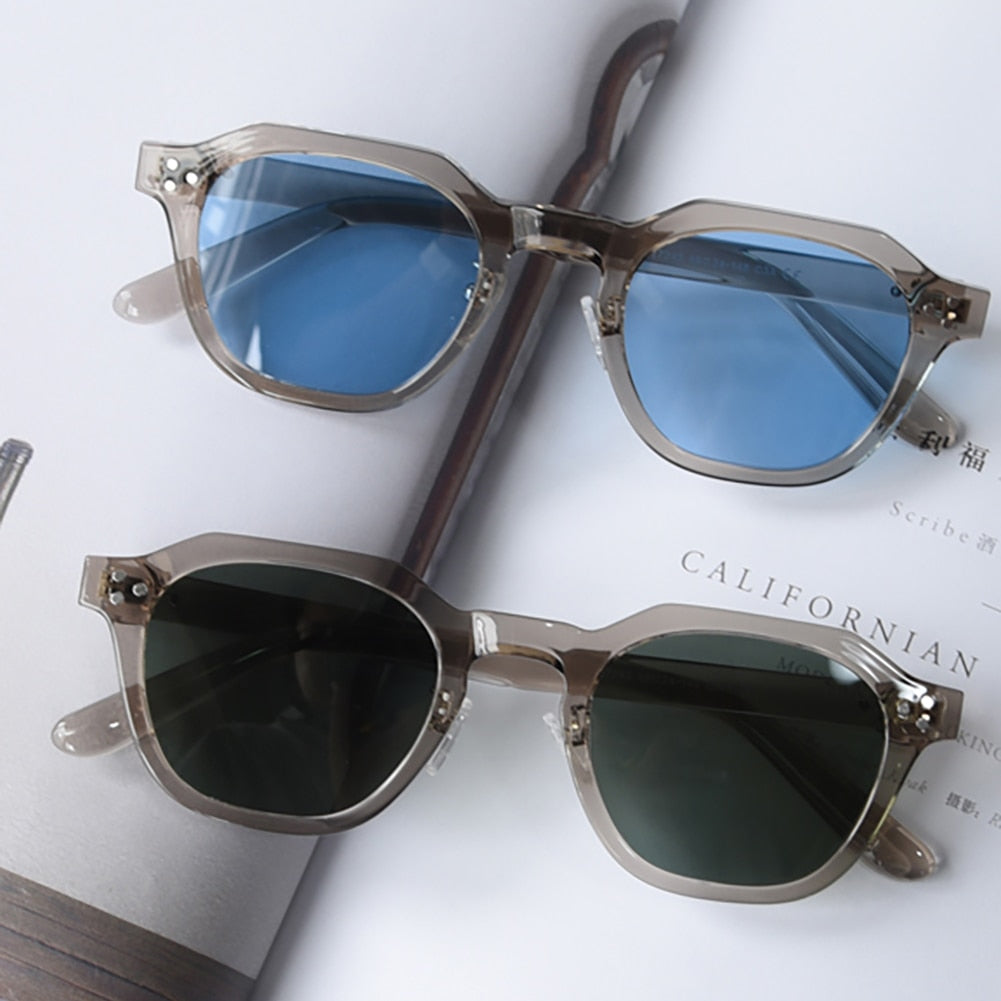 korean style retro TR90 frame polygon polarized sunglasses