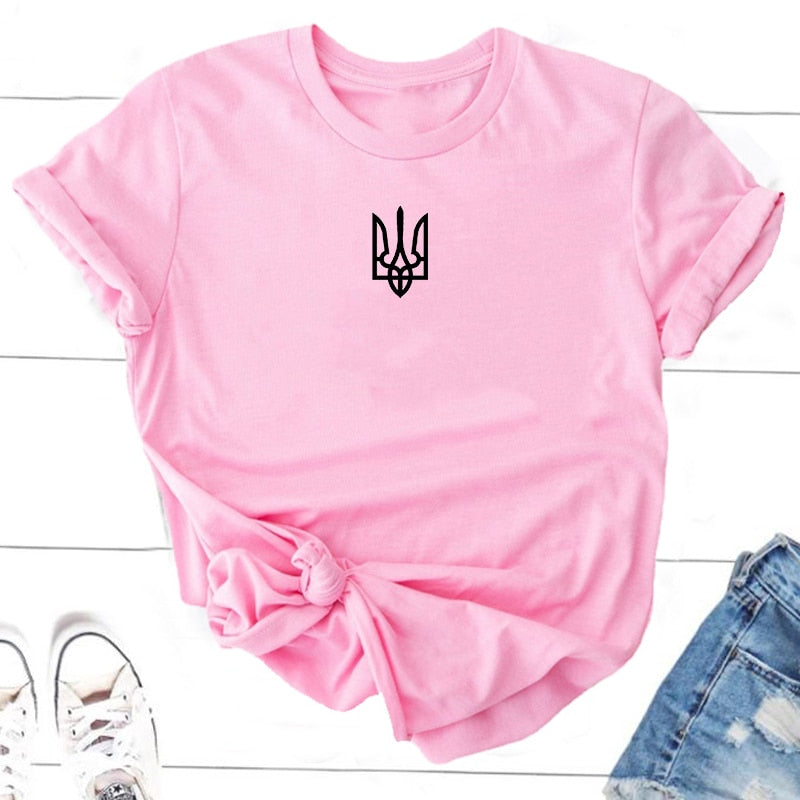 Women  Ukraine Trident Army Cotton Short Sleeve Ukraine T-shirt