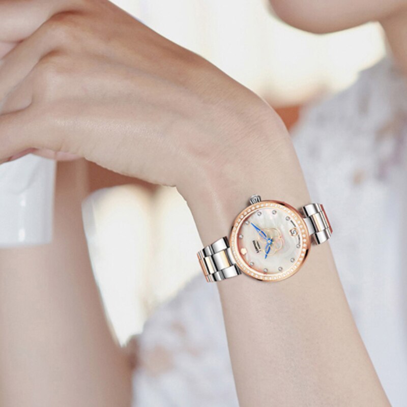 Japan MIYOTA Movement Femme Mechanical Watch Waterproof Sapphire Mirror Women Watches Fashion Leather Stainless Steel Lady Clock