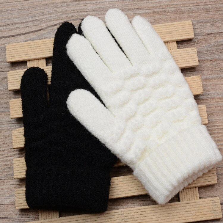 Warm Winter Touch Screen Gloves Stretch Knit  Wool Full Finger Crochet Gloves