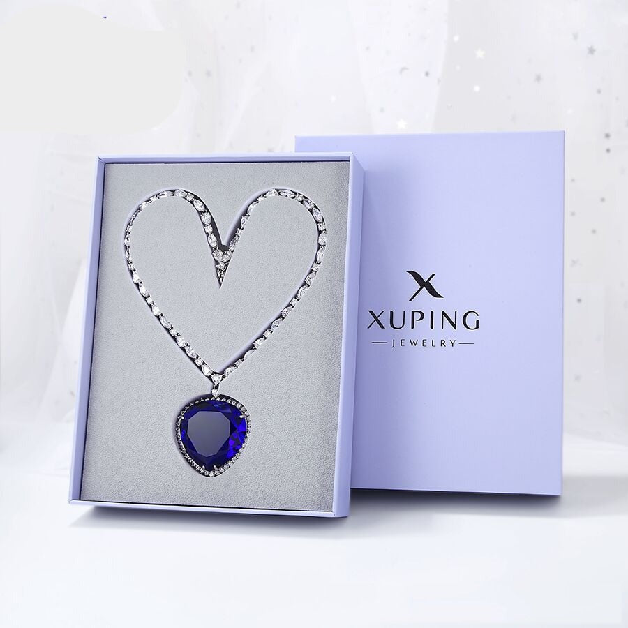 Heart Shape Pendant Necklace with Synthetic Cubic Zirconia  Luxury  Gift