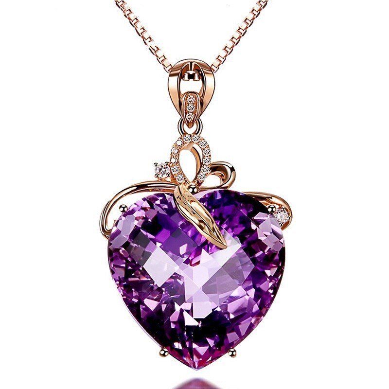 Romantic Heart Shaped Crystal Jewelry Sets Necklace Rings  Bracelet Earrings