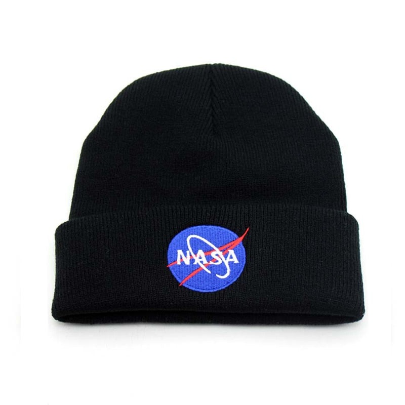 NASAS Letters Earth Embroidered Beanie Hat  Knitted Bonnet Hat
