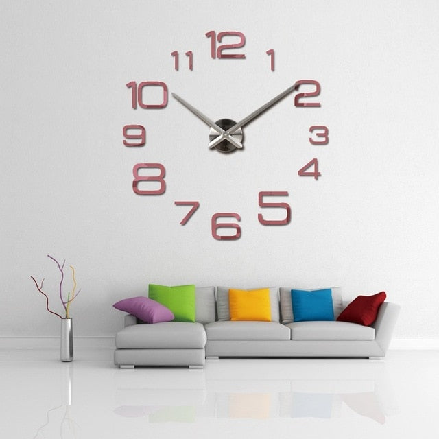 wall clock modern 3d big quartz watch clocks living room large clock