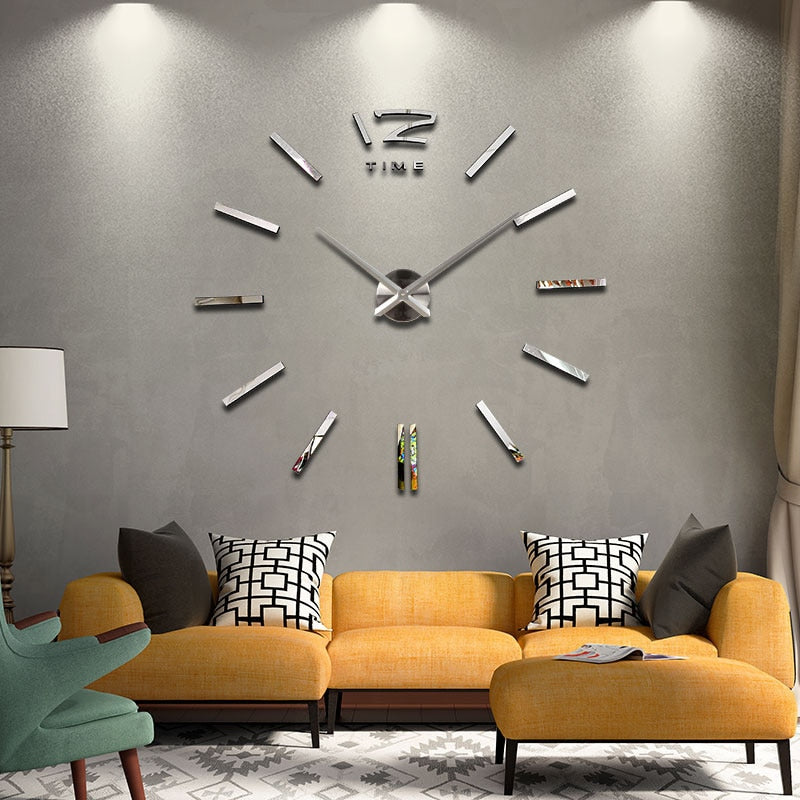diy wall clock living room new acrylic quartz  3d clock