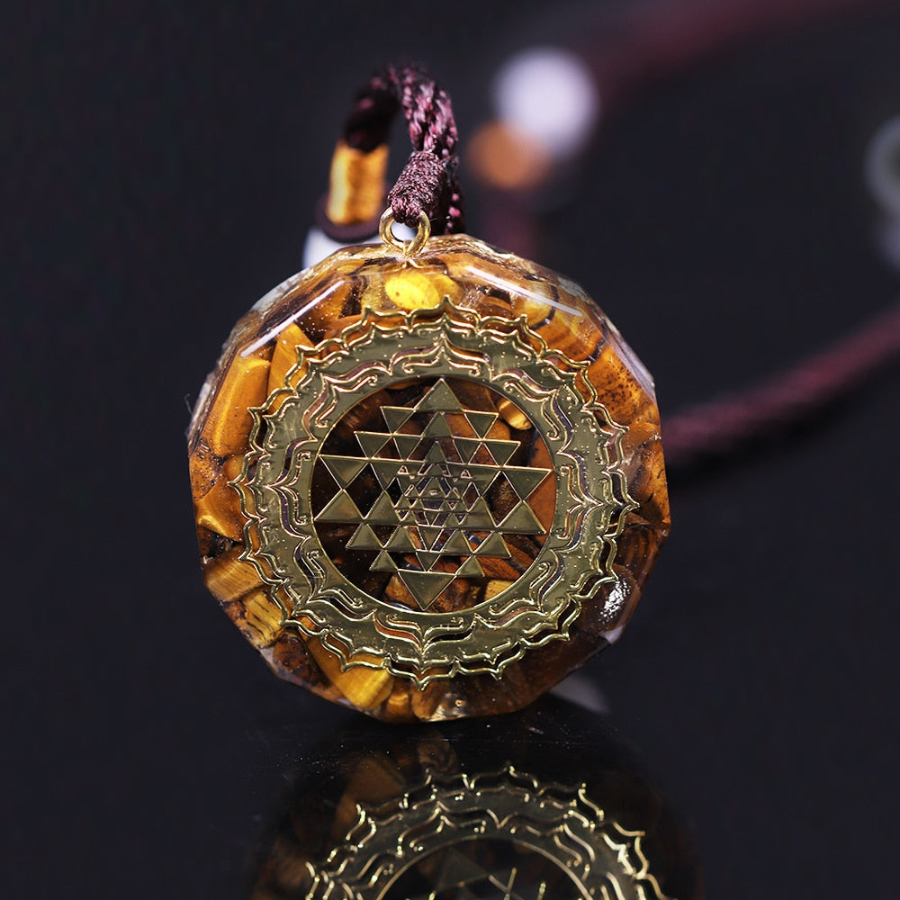Necklace Sri Yantra Pendant Sacred Geometry Energy Necklace