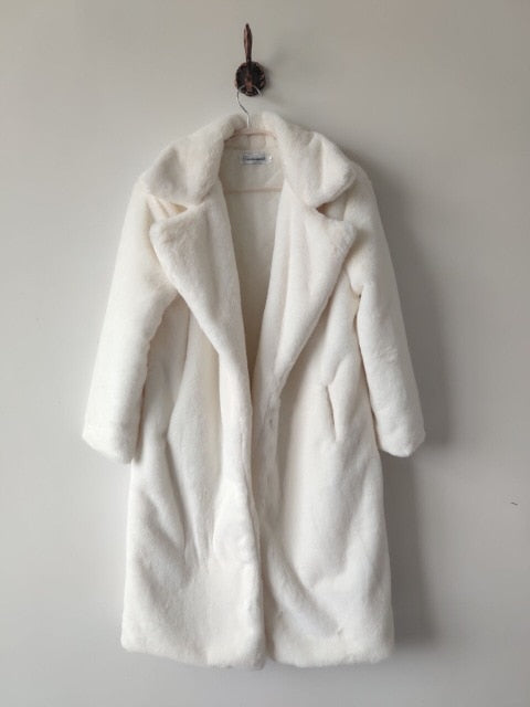 Winter Women  Luxury Long Coat Loose  OverCoat Thick Warm Plus Size Female Plush Coats