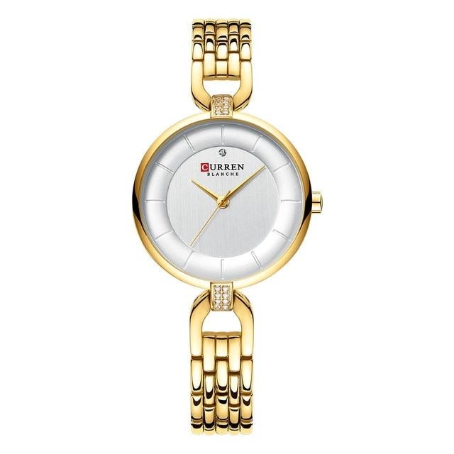 Quartz Women Luxury  Ladies Stainless Steel Bracelet Wristwatch
