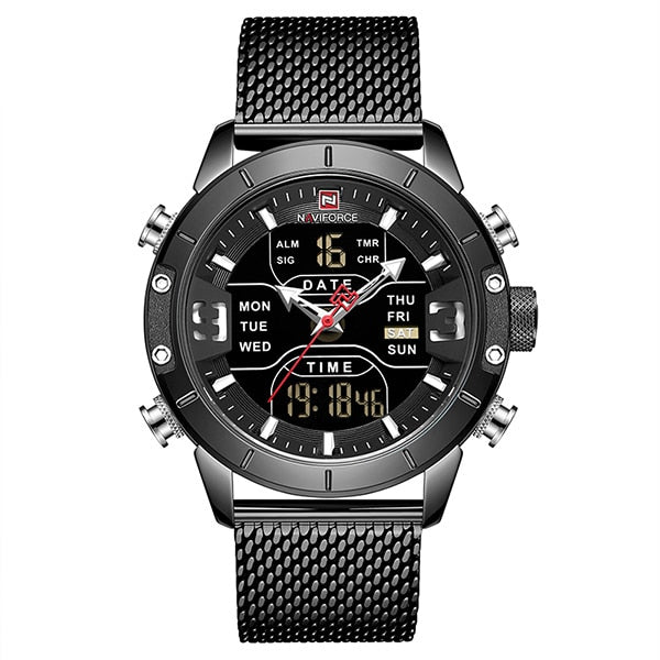 Men  Military Sport Quartz Wrist Stainless Steel watch