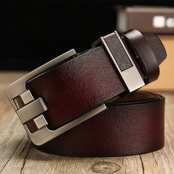 genuine leather strap luxury pin buckle belts for men