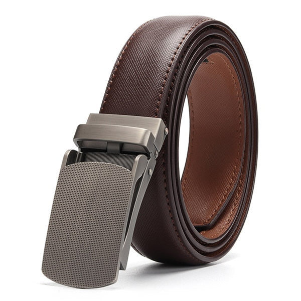 Genuine Leather Strap Automatic Buckle Belt For Men