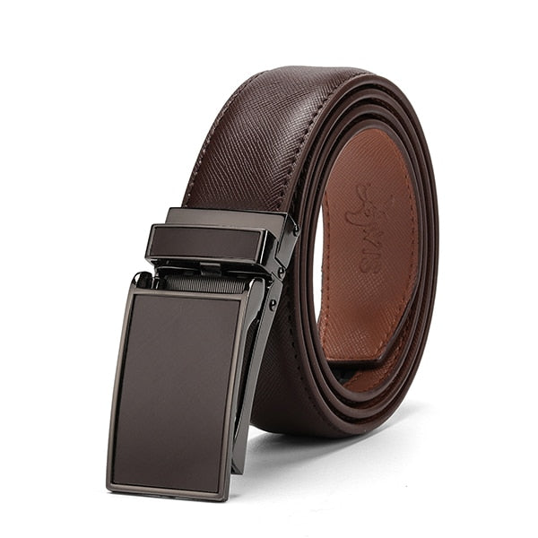Genuine Leather Strap Automatic Buckle Belt For Men
