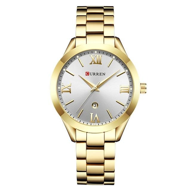 Women  Ladies Steel Women's Bracelet Gold color Watch