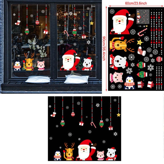 Merry Christmas Decoration for Home  Window Sticker Ornaments