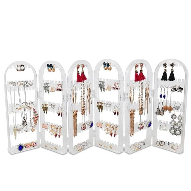 Plastic Clear Studs  Earring Jewelry Display Rack Stand Holder