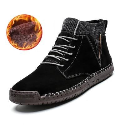 Faux Suede Leather Men Boots Warm Winter  Breathable Winter Shoes