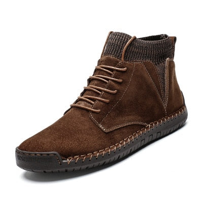 Faux Suede Leather Men Boots Warm Winter  Breathable Winter Shoes