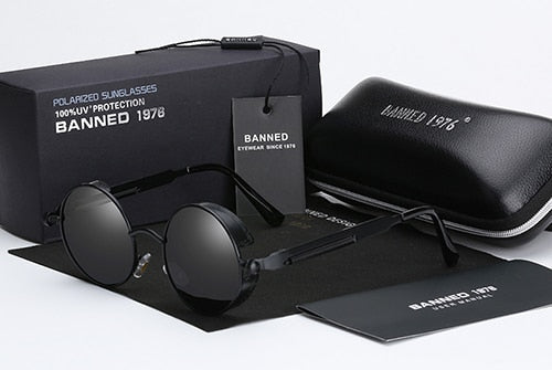 polarized Round Metal Sunglasses UV400 Men's Sunglasses