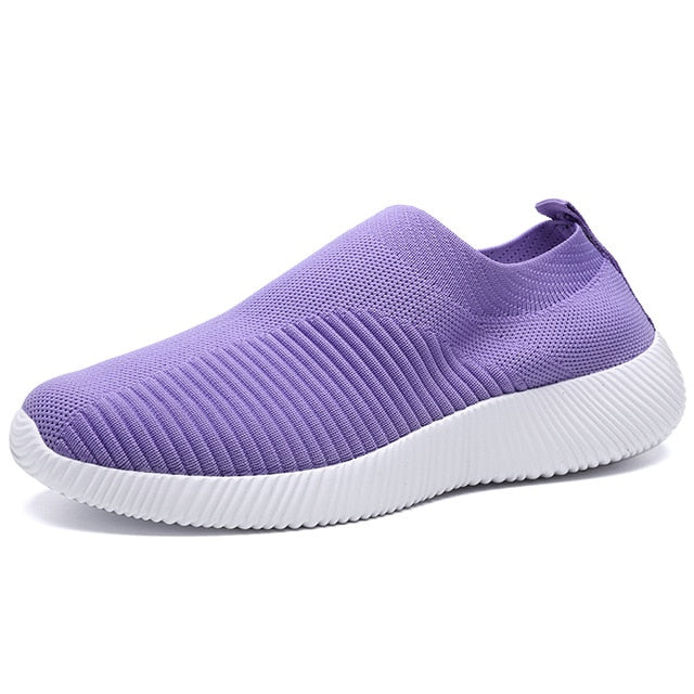 Breathable Mesh Platform Sneakers Women Slip on Soft Ladies Casual Running Shoes