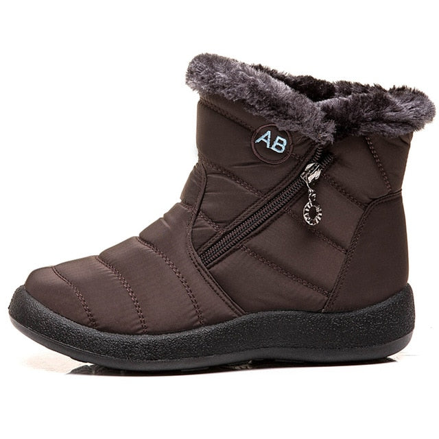 Winter Snow Boots Waterproof Warm Plush Ankle Boots For Women