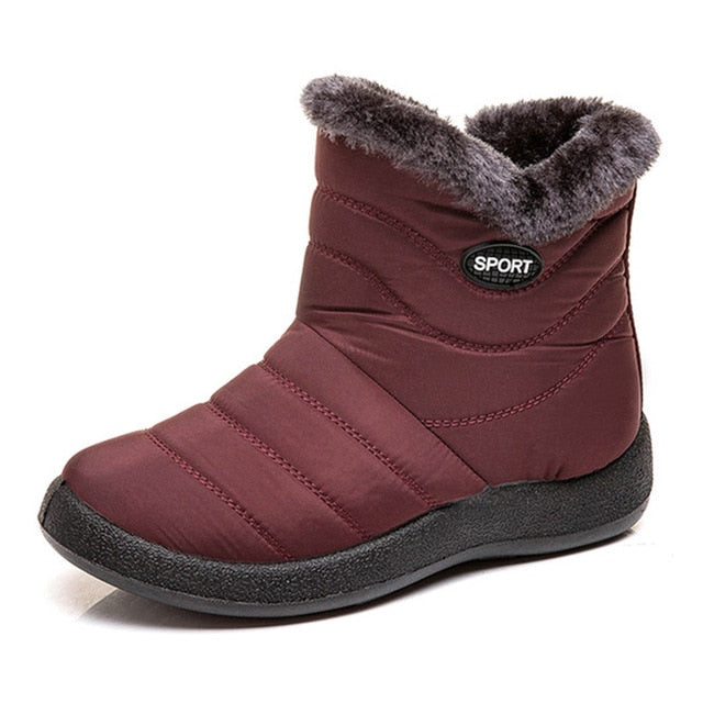 Winter Snow Boots Waterproof Warm Plush Ankle Boots For Women