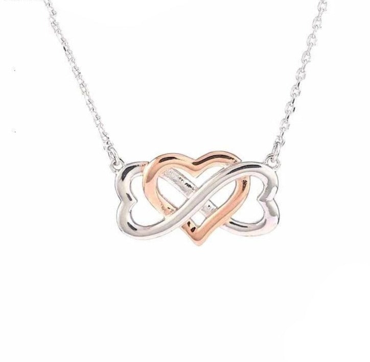 925 Sterling Silver Infinity Symbol Heart  Love Pendant Chains Necklace