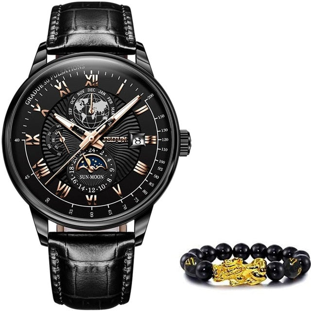 Men Mechanical Leather Waterproof  Luxury Automatic Watch