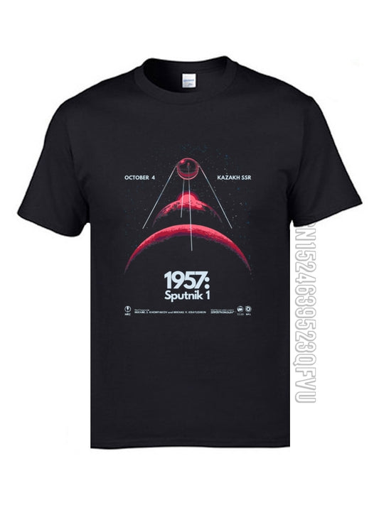 Soviet Sputnik Artificial Satellite Space   100% Cotton T Shirt
