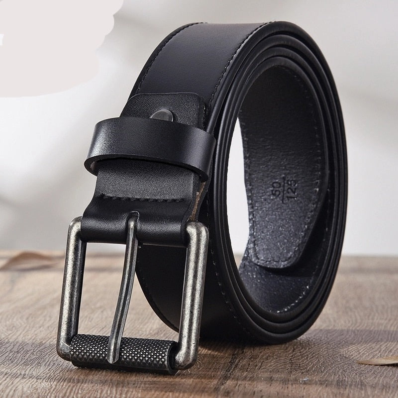 Men genuine leather strap luxury pin buckle belts casual men belt