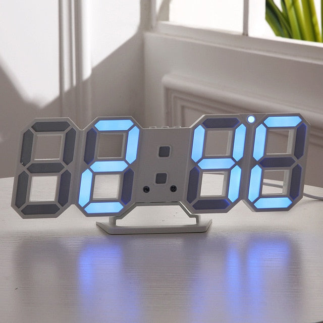 LED Digital Wall Clock Alarm Date Temperature Automatic Backlight