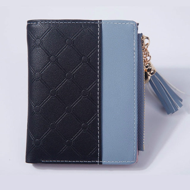 Women Short Leather  Purse Card Holder  Ultra-thin Zipper Wallet Female Zipper Purse