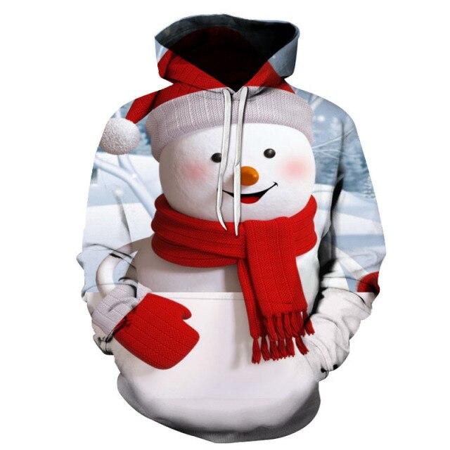 Men/Women Christmas snowman Hoodies Unisex  Long Sleeves Pullover