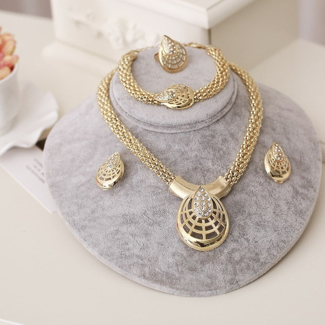Dubai Gold Crystal women's Jewelry set