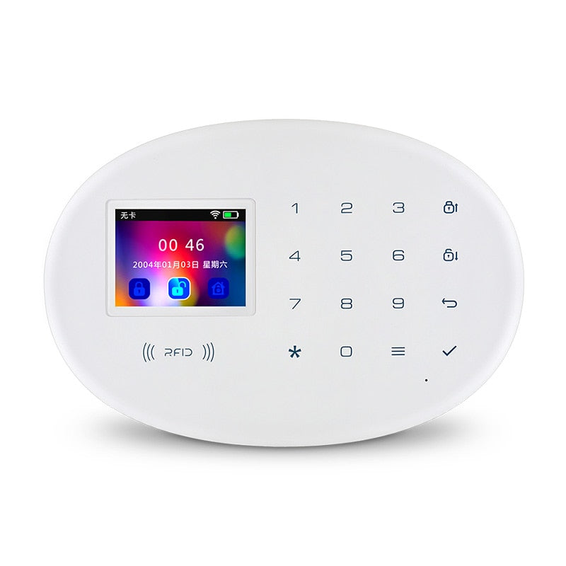 Wireless Smart Home WIFI GSM Security Alarm System With 2.4 inch TFT Touch Panel