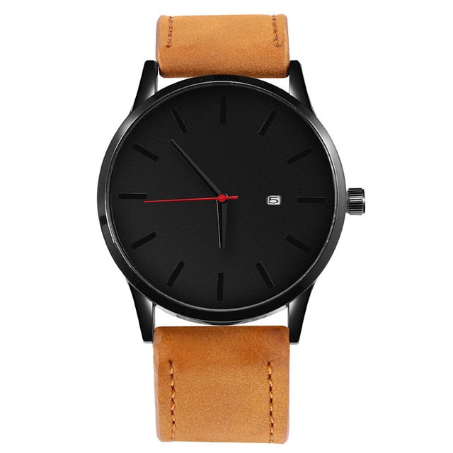 Fashion Leather Quartz Casual Sports Male Wristwatch